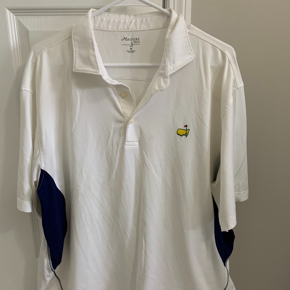 White Master's Tech Golf Polo